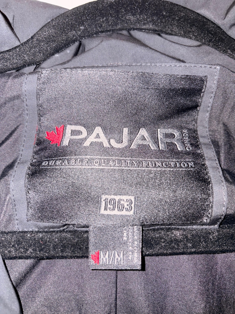 Pajar Men's Black Jacket with Red Maple Logo